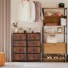 imageSweetcrispy Dresser for Bedroom TV Stand Fabric Dresser with 7 Drawers Dresser Chest of Drawers Organizer Wood Tabletop Dresser for Closet Living Room Entryway BlackRust Brown