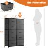 imageSweetcrispy Dresser for Bedroom TV Stand Fabric Dresser with 7 Drawers Dresser Chest of Drawers Organizer Wood Tabletop Dresser for Closet Living Room Entryway BlackGrey