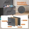 imageSweetcrispy Dresser for Bedroom TV Stand Fabric Dresser with 7 Drawers Dresser Chest of Drawers Organizer Wood Tabletop Dresser for Closet Living Room Entryway BlackGrey