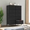 imageSweetcrispy Dresser for Bedroom TV Stand Fabric Dresser with 7 Drawers Dresser Chest of Drawers Organizer Wood Tabletop Dresser for Closet Living Room Entryway BlackBlack