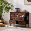 imageSweetcrispy Dresser for Bedroom TV Stand Fabric Dresser with 7 Drawers Dresser Chest of Drawers Organizer Wood Tabletop Dresser for Closet Living Room Entryway BlackRust Brown