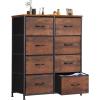 imageSweetcrispy Dresser for Bedroom TV Stand Fabric Dresser with 7 Drawers Dresser Chest of Drawers Organizer Wood Tabletop Dresser for Closet Living Room Entryway BlackRust Brown