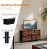 imageSweetcrispy Dresser for Bedroom TV Stand Fabric Dresser with 7 Drawers Dresser Chest of Drawers Organizer Wood Tabletop Dresser for Closet Living Room Entryway BlackRust Brown