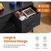 imageSweetcrispy Dresser for Bedroom TV Stand Fabric Dresser with 7 Drawers Dresser Chest of Drawers Organizer Wood Tabletop Dresser for Closet Living Room Entryway BlackBlack