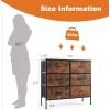 imageSweetcrispy Dresser for Bedroom TV Stand Fabric Dresser with 7 Drawers Dresser Chest of Drawers Organizer Wood Tabletop Dresser for Closet Living Room Entryway BlackRust Brown