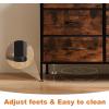 imageSweetcrispy Dresser for Bedroom TV Stand Fabric Dresser with 7 Drawers Dresser Chest of Drawers Organizer Wood Tabletop Dresser for Closet Living Room Entryway BlackRust Brown