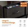 imageSweetcrispy Dresser for Bedroom TV Stand Fabric Dresser with 7 Drawers Dresser Chest of Drawers Organizer Wood Tabletop Dresser for Closet Living Room Entryway BlackBlack