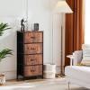 imageSweetcrispy Dresser for Bedroom TV Stand Fabric Dresser with 7 Drawers Dresser Chest of Drawers Organizer Wood Tabletop Dresser for Closet Living Room Entryway BlackRust Brown