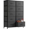 imageSweetcrispy Dresser for Bedroom TV Stand Fabric Dresser with 7 Drawers Dresser Chest of Drawers Organizer Wood Tabletop Dresser for Closet Living Room Entryway BlackGrey