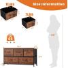 imageSweetcrispy Dresser for Bedroom TV Stand Fabric Dresser with 7 Drawers Dresser Chest of Drawers Organizer Wood Tabletop Dresser for Closet Living Room Entryway BlackRust Brown