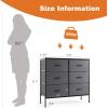 imageSweetcrispy Dresser for Bedroom TV Stand Fabric Dresser with 7 Drawers Dresser Chest of Drawers Organizer Wood Tabletop Dresser for Closet Living Room Entryway BlackGrey