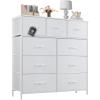 imageSweetcrispy Dresser for Bedroom TV Stand Fabric Dresser with 7 Drawers Dresser Chest of Drawers Organizer Wood Tabletop Dresser for Closet Living Room Entryway BlackWhite