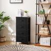 imageSweetcrispy Dresser for Bedroom TV Stand Fabric Dresser with 7 Drawers Dresser Chest of Drawers Organizer Wood Tabletop Dresser for Closet Living Room Entryway BlackBlack