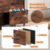 imageSweetcrispy Dresser for Bedroom TV Stand Fabric Dresser with 7 Drawers Dresser Chest of Drawers Organizer Wood Tabletop Dresser for Closet Living Room Entryway BlackRust Brown