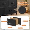 imageSweetcrispy Dresser for Bedroom TV Stand Fabric Dresser with 7 Drawers Dresser Chest of Drawers Organizer Wood Tabletop Dresser for Closet Living Room Entryway BlackBlack