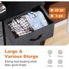 imageSweetcrispy Dresser for Bedroom TV Stand Fabric Dresser with 7 Drawers Dresser Chest of Drawers Organizer Wood Tabletop Dresser for Closet Living Room Entryway BlackGrey