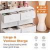 imageSweetcrispy Dresser for Bedroom TV Stand Fabric Dresser with 7 Drawers Dresser Chest of Drawers Organizer Wood Tabletop Dresser for Closet Living Room Entryway BlackWhite