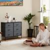 imageSweetcrispy Dresser for Bedroom TV Stand Fabric Dresser with 7 Drawers Dresser Chest of Drawers Organizer Wood Tabletop Dresser for Closet Living Room Entryway BlackGrey