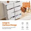 imageSweetcrispy Dresser for Bedroom TV Stand Fabric Dresser with 7 Drawers Dresser Chest of Drawers Organizer Wood Tabletop Dresser for Closet Living Room Entryway BlackWhite