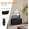 imageSweetcrispy Dresser for Bedroom TV Stand Fabric Dresser with 7 Drawers Dresser Chest of Drawers Organizer Wood Tabletop Dresser for Closet Living Room Entryway BlackBlack