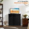imageSweetcrispy Dresser for Bedroom TV Stand Fabric Dresser with 7 Drawers Dresser Chest of Drawers Organizer Wood Tabletop Dresser for Closet Living Room Entryway BlackBlack