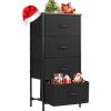 imageSweetcrispy Dresser for Bedroom TV Stand Fabric Dresser with 7 Drawers Dresser Chest of Drawers Organizer Wood Tabletop Dresser for Closet Living Room Entryway BlackBlack