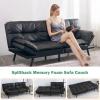 image:imageSweetcrispy Comfotable Sofa Bed for 2 People Dark Black