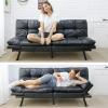 image:imageSweetcrispy Comfotable Sofa Bed for 2 People Dark Black