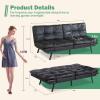image:imageSweetcrispy Comfotable Sofa Bed for 2 People Dark Black