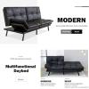 image:imageSweetcrispy Comfotable Sofa Bed for 2 People Dark Black