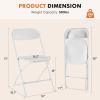 image:imageSweetcrispy Folding Chair 12 Pack Leather Padded Folding Chairs Sturdy Metal Foldable Chairs Easy to Use and Store Outdoor and Indoor for Home Office Party ComfyPlastic White