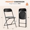 image:imageSweetcrispy Folding Chair 12 Pack Leather Padded Folding Chairs Sturdy Metal Foldable Chairs Easy to Use and Store Outdoor and Indoor for Home Office Party ComfyPlastic  Black