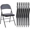 image:imageSweetcrispy Folding Chair 12 Pack Leather Padded Folding Chairs Sturdy Metal Foldable Chairs Easy to Use and Store Outdoor and Indoor for Home Office Party ComfyBlack