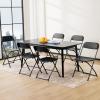 image:imageSweetcrispy Folding Chair 12 Pack Leather Padded Folding Chairs Sturdy Metal Foldable Chairs Easy to Use and Store Outdoor and Indoor for Home Office Party ComfyPlastic  Black