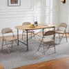 image:imageSweetcrispy Folding Chair 12 Pack Leather Padded Folding Chairs Sturdy Metal Foldable Chairs Easy to Use and Store Outdoor and Indoor for Home Office Party ComfyKahki