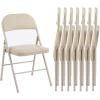 image:imageSweetcrispy Folding Chair 12 Pack Leather Padded Folding Chairs Sturdy Metal Foldable Chairs Easy to Use and Store Outdoor and Indoor for Home Office Party ComfyKahki