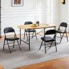 image:imageSweetcrispy Folding Chair 12 Pack Leather Padded Folding Chairs Sturdy Metal Foldable Chairs Easy to Use and Store Outdoor and Indoor for Home Office Party ComfyBlack
