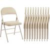 image:imageSweetcrispy Folding Chair 12 Pack Leather Padded Folding Chairs Sturdy Metal Foldable Chairs Easy to Use and Store Outdoor and Indoor for Home Office Party ComfyKahki