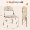 image:imageSweetcrispy Folding Chair 12 Pack Leather Padded Folding Chairs Sturdy Metal Foldable Chairs Easy to Use and Store Outdoor and Indoor for Home Office Party ComfyKahki