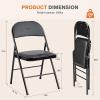 image:imageSweetcrispy Folding Chair 12 Pack Leather Padded Folding Chairs Sturdy Metal Foldable Chairs Easy to Use and Store Outdoor and Indoor for Home Office Party ComfyBlack