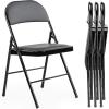 image:imageSweetcrispy Folding Chair 12 Pack Leather Padded Folding Chairs Sturdy Metal Foldable Chairs Easy to Use and Store Outdoor and Indoor for Home Office Party ComfyBlack