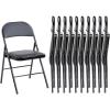 image:imageSweetcrispy Folding Chair 12 Pack Leather Padded Folding Chairs Sturdy Metal Foldable Chairs Easy to Use and Store Outdoor and Indoor for Home Office Party ComfyBlack