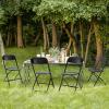 image:imageSweetcrispy Folding Chair 12 Pack Leather Padded Folding Chairs Sturdy Metal Foldable Chairs Easy to Use and Store Outdoor and Indoor for Home Office Party ComfyPlastic  Black