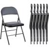 image:imageSweetcrispy Folding Chair 12 Pack Leather Padded Folding Chairs Sturdy Metal Foldable Chairs Easy to Use and Store Outdoor and Indoor for Home Office Party ComfyBlack