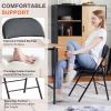 image:imageSweetcrispy Folding Chair 12 Pack Leather Padded Folding Chairs Sturdy Metal Foldable Chairs Easy to Use and Store Outdoor and Indoor for Home Office Party ComfyBlack