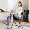 image:imageSweetcrispy Folding Chair 12 Pack Leather Padded Folding Chairs Sturdy Metal Foldable Chairs Easy to Use and Store Outdoor and Indoor for Home Office Party ComfyPlastic  Black