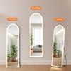 image:imageSweetcrispy Full Length Mirror with LED Lights 61x17 Lighted Floor Mirror with Dimming amp 3 Color Lighting Stand for Bedroom Dressing RoomArched