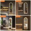 image:imageSweetcrispy Full Length Mirror with LED Lights 61x17 Lighted Floor Mirror with Dimming amp 3 Color Lighting Stand for Bedroom Dressing RoomArched