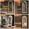 image:imageSweetcrispy Full Length Mirror with LED Lights 61x17 Lighted Floor Mirror with Dimming amp 3 Color Lighting Stand for Bedroom Dressing RoomArched