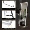 image:imageSweetcrispy Full Length Mirror with LED Lights 61x17 Lighted Floor Mirror with Dimming amp 3 Color Lighting Stand for Bedroom Dressing RoomRectangular